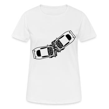 2 cars accident crash total damage crushes dents b - Women's Breathable T-Shirt - white - Front - AI Model Female 172 dark (172cm)