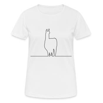lama silhouette kontur - Frauen T-Shirt atmungsaktiv - Weiß - Vorne - AI Model Female 172 dark (172cm)
