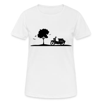 Fahrzeug - Schalbe Baum - Frauen T-Shirt atmungsaktiv - Weiß - Vorne - AI Model Female 172 dark (172cm)