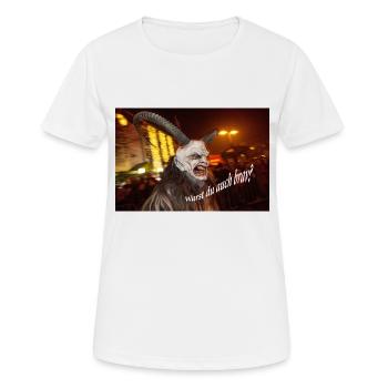 Warst du auch brav? - Frauen T-Shirt atmungsaktiv - Weiß - Vorne - AI Model Female 172 dark (172cm)