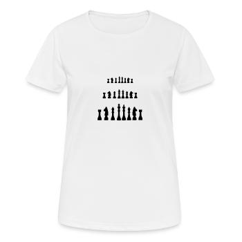 Pièces d'échecs silhouettes jeu de plateau jeu d'échecs - T-shirt respirant Femme - blanc - Devant - AI Model Female 172 dark (172cm)