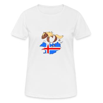 Poney islandais Kjarkur - T-shirt respirant Femme - blanc - Devant - AI Model Female 172 dark (172cm)