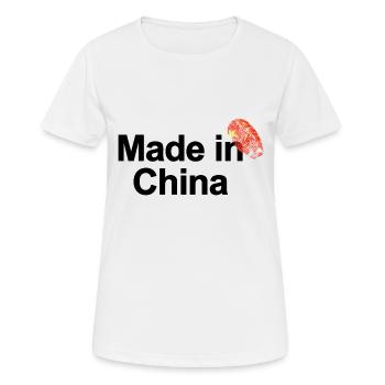 Fingerprint Made in China poster - Women's Breathable T-Shirt - white - Front - AI Model Female 172 dark (172cm)
