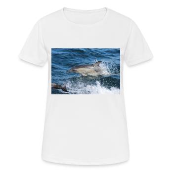 Delfin - Frauen T-Shirt atmungsaktiv - Weiß - Vorne - AI Model Female 172 dark (172cm)