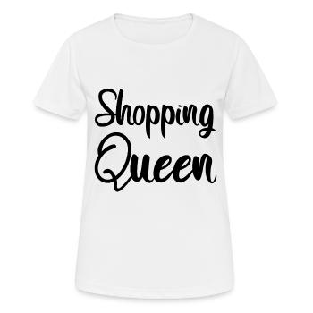 Lettrage design SHOPPING QUEEN - T-shirt respirant Femme - blanc - Devant - AI Model Female 172 dark (172cm)