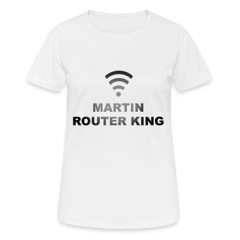 Martin Router King logo pun lettering - Women's Breathable T-Shirt - white - Front - AI Model Female 172 dark (172cm)