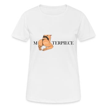 mASSterpiece Masterpiece pun sexy comic drawing - Women's Breathable T-Shirt - white - Front - AI Model Female 172 dark (172cm)