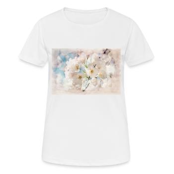la floraison des cerisiers japonais - T-shirt respirant Femme - blanc - Devant - AI Model Female 172 dark (172cm)