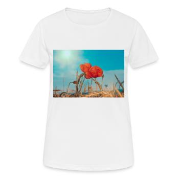 Poppies - Women's Breathable T-Shirt - white - Front - AI Model Female 172 dark (172cm)