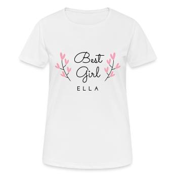 Best Girl Ella, der Stolz von Mama und Papa Blumen - Frauen T-Shirt atmungsaktiv - Weiß - Vorne - AI Model Female 172 dark (172cm)