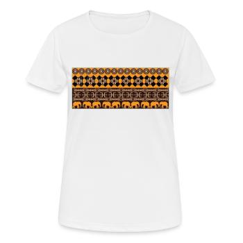 Woezoo - Ahnen afrikanische Stoffatmosphäre - Frauen T-Shirt atmungsaktiv - Weiß - Vorne - AI Model Female 172 dark (172cm)