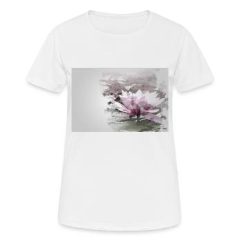 Seerose abstrakt - Frauen T-Shirt atmungsaktiv - Weiß - Vorne - AI Model Female 172 dark (172cm)