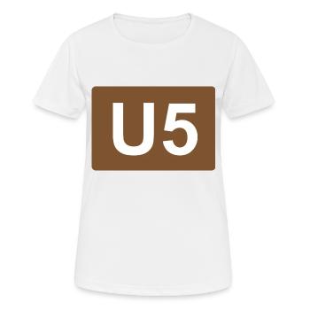 Berlin U-Bahn U5 - Frauen T-Shirt atmungsaktiv - Weiß - Vorne - AI Model Female 172 dark (172cm)