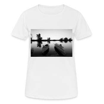 Faltboote - Frauen T-Shirt atmungsaktiv - Weiß - Vorne - AI Model Female 172 dark (172cm)