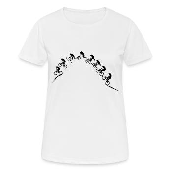 Mountain bike - dirt bike - BMX - trick jump - Women's Breathable T-Shirt - white - Front - AI Model Female 172 dark (172cm)
