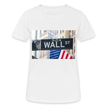 Wall Street street sign New York USA - Frauen T-Shirt atmungsaktiv - Weiß - Vorne - AI Model Female 172 dark (172cm)