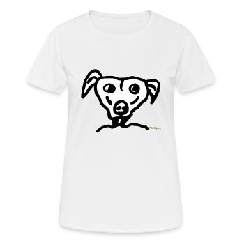 Hundekopf Zeichnung SW - Frauen T-Shirt atmungsaktiv - Weiß - Vorne - AI Model Female 172 dark (172cm)