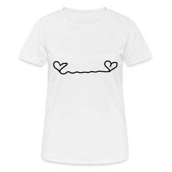 Cœur coeur - T-shirt respirant Femme - blanc - Devant - AI Model Female 172 dark (172cm)