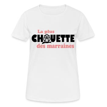 La plus chouette des marraines - T-shirt respirant Femme - blanc - Devant - AI Model Female 172 dark (172cm)