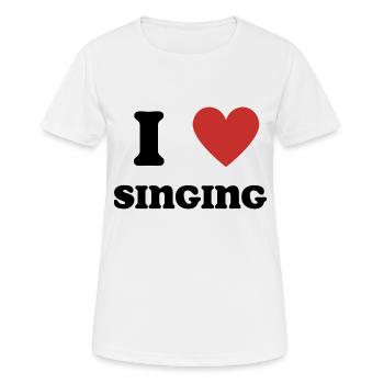 J’aime chanter - T-shirt respirant Femme - blanc - Devant - AI Model Female 172 dark (172cm)