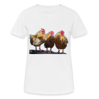 Scherenschnit Tier Portrait World Chicken Festival - Frauen T-Shirt atmungsaktiv - Weiß - Vorne - AI Model Female 172 dark (172cm)