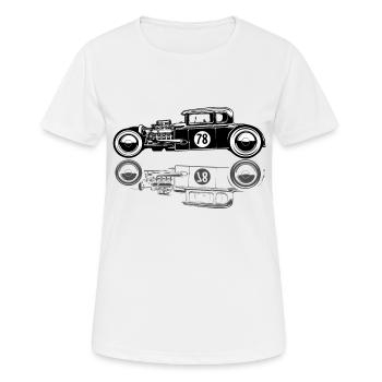 Hot Rod Old School Oldtimer Vintage - Frauen T-Shirt atmungsaktiv - Weiß - Vorne - AI Model Female 172 dark (172cm)
