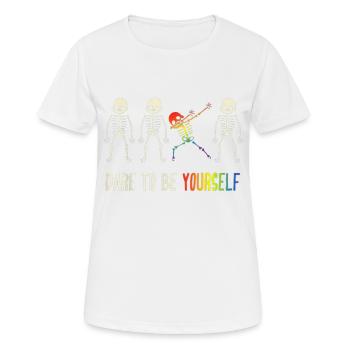Dare to be yourself - Women's Breathable T-Shirt - white - Front - AI Model Female 172 dark (172cm)