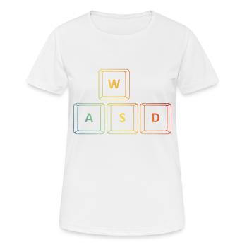Gamer WASD Gaming PC Jeux Jeux Vidéo - T-shirt respirant Femme - blanc - Devant - AI Model Female 172 dark (172cm)