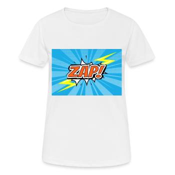 ZAP! Comic Style Graffiti Lettering - Frauen T-Shirt atmungsaktiv - Weiß - Vorne - AI Model Female 172 dark (172cm)