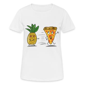 L’ananas rencontre Pizza Pizza Hawai - T-shirt respirant Femme - blanc - Devant - AI Model Female 172 dark (172cm)