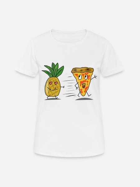 Ananas trifft auf Pizza Pizza Hawai - Frauen T-Shirt atmungsaktiv - Weiß