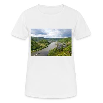 Mosel, Wein, Weinberg, Reil, Panorama - Frauen T-Shirt atmungsaktiv - Weiß - Vorne - AI Model Female 172 dark (172cm)