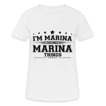 i’m Marina doing Marina things - Women's Breathable T-Shirt - white - Front - AI Model Female 172 dark (172cm)