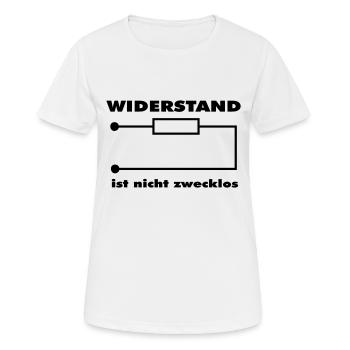 Widerstand ist nicht zwecklos - Frauen T-Shirt atmungsaktiv - Weiß - Vorne - AI Model Female 172 dark (172cm)