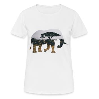 Elefant Savanne Silhouette - Frauen T-Shirt atmungsaktiv - Weiß - Vorne - AI Model Female 172 dark (172cm)