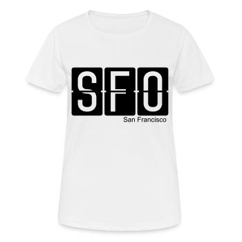 San Francisco - T-shirt respirant Femme - blanc - Devant - AI Model Female 172 dark (172cm)