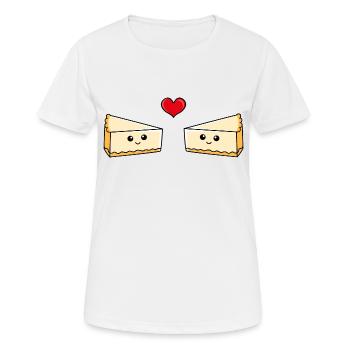 Cheesecake Paar Liebe Comic - Frauen T-Shirt atmungsaktiv - Weiß - Vorne - AI Model Female 172 dark (172cm)