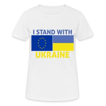 Europe supports Ukraine - I support Ukraine - Women's Breathable T-Shirt - white - Front - AI Model Female 172 dark (172cm)