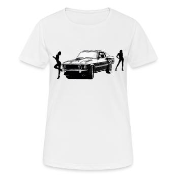 Voiture - T-shirt respirant Femme - blanc - Devant - AI Model Female 172 dark (172cm)