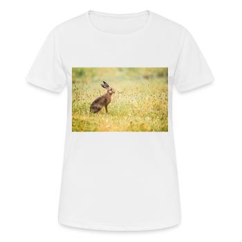Photo Lièvre et lapin animalier - T-shirt respirant Femme - blanc - Devant - AI Model Female 172 dark (172cm)