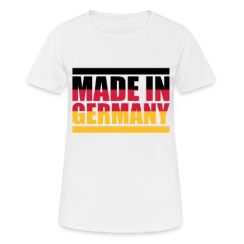 Made in Germany - Frauen T-Shirt atmungsaktiv - Weiß - Vorne - AI Model Female 172 dark (172cm)
