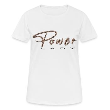 Women's T-shirt, power lady, gift, motivation - Women's Breathable T-Shirt - white - Front - AI Model Female 172 dark (172cm)
