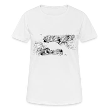 Double lion - T-shirt respirant Femme - blanc - Devant - AI Model Female 172 dark (172cm)