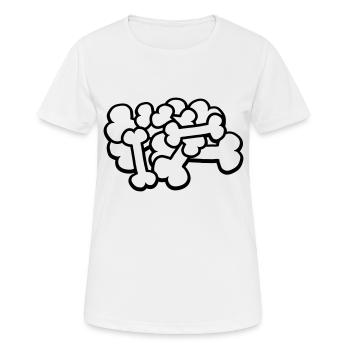 Cartoon großer Knochen Haufen - Frauen T-Shirt atmungsaktiv - Weiß - Vorne - AI Model Female 172 dark (172cm)