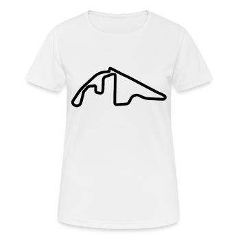 Abu Dhabi Rennstrecke - Frauen T-Shirt atmungsaktiv - Weiß - Vorne - AI Model Female 172 dark (172cm)