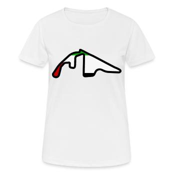 Abu Dhabi Rennstrecke mit Flagge - Frauen T-Shirt atmungsaktiv - Weiß - Vorne - AI Model Female 172 dark (172cm)