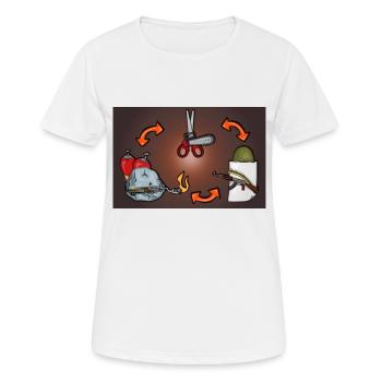 Scissors, Stone, Paper Skirt, Paper, Scissors - Women's Breathable T-Shirt - white - Front - AI Model Female 172 dark (172cm)