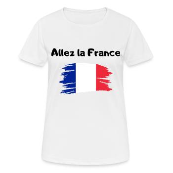 Allez la France - T-shirt respirant Femme - blanc - Devant - AI Model Female 172 dark (172cm)