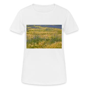 Champ de bleuets - T-shirt respirant Femme - blanc - Devant - AI Model Female 172 dark (172cm)