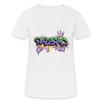 Palermo Italien Stadt Graffiti Spray Sprayer - Frauen T-Shirt atmungsaktiv - Weiß - Vorne - AI Model Female 172 dark (172cm)